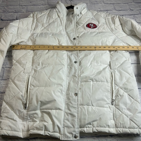 NFL San Francisco 49er’s Women's White Quilted Puffer Jacket. Size XXL - Picture 11 of 12
